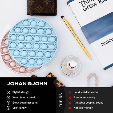 Pop It Fidget Toys for Stress Relief (2-Pack) Johan & John