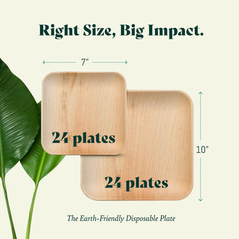 Chic Leaf Palm Leaf Plates Bulk – 10" 7" Chic Leaf