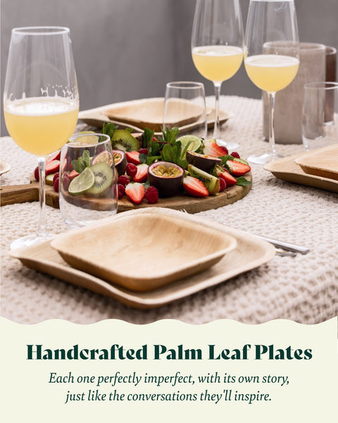 Chic Leaf Palm Leaf Plates Bulk – 6" Chic Leaf