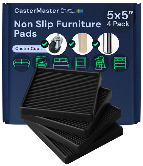CasterMaster Non Slip Furniture Pads Black CasterMaster