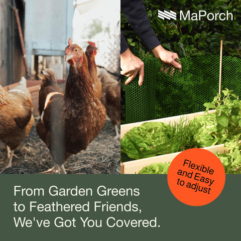 MaPorch Plastic Animal Wire Mesh- Green 10ft 1-Pack MaPorch