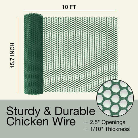 MaPorch Plastic Mesh Fencing for Garden, Pets & DIY Projects (15.7 In. x 10 Ft.) MaPorch