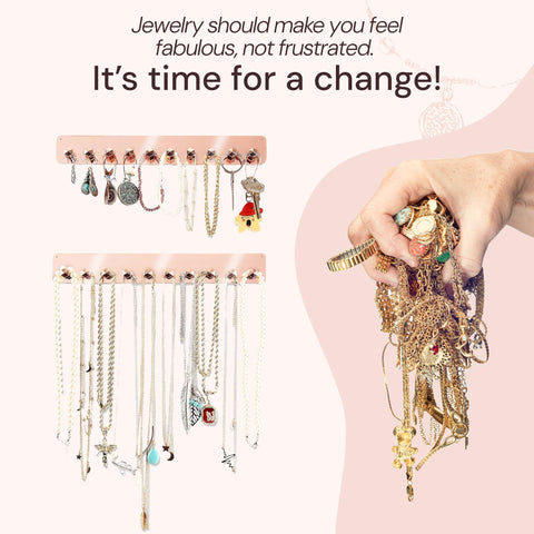 Wall-Mounted Necklace Organizer & Holder (2-Pack) Boxy Concepts
