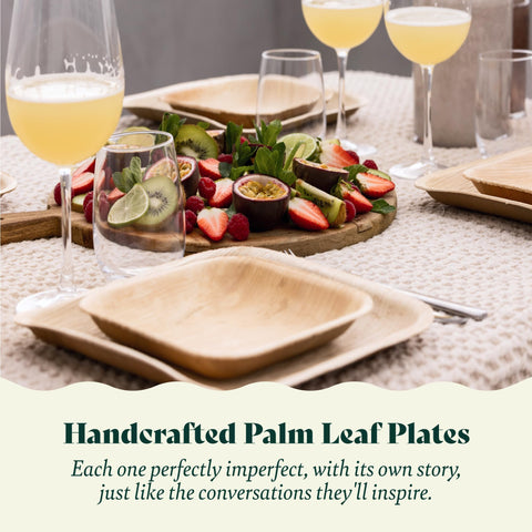 Chic Leaf Palm Leaf Plates Bulk – 10" 7" Chic Leaf