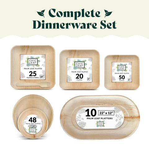 Chic Leaf Palm Leaf Trays – 10 Pack 22x12" Chic Leaf