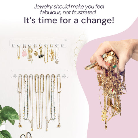 Wall-Mounted Necklace Organizer & Holder (2-Pack) Boxy Concepts