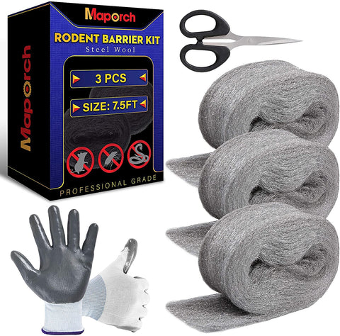 MaPorch Mice Control Steel Wool+ Gloves & Scissors MaPorch