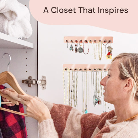 Wall-Mounted Necklace Organizer & Holder (2-Pack) Boxy Concepts