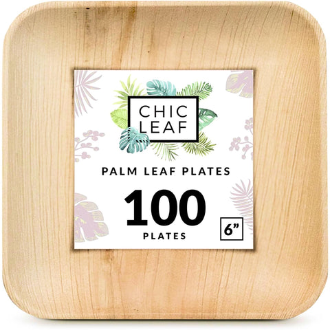 Chic Leaf Palm Leaf Plates Bulk – 6" Chic Leaf
