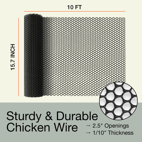 MaPorch Plastic Mesh Fencing for Garden, Pets & DIY Projects (15.7 In. x 10 Ft.) MaPorch