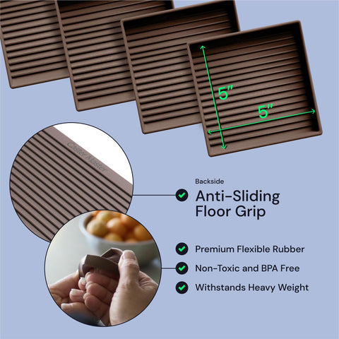 CasterMaster Non Slip Furniture Pads Brown CasterMaster