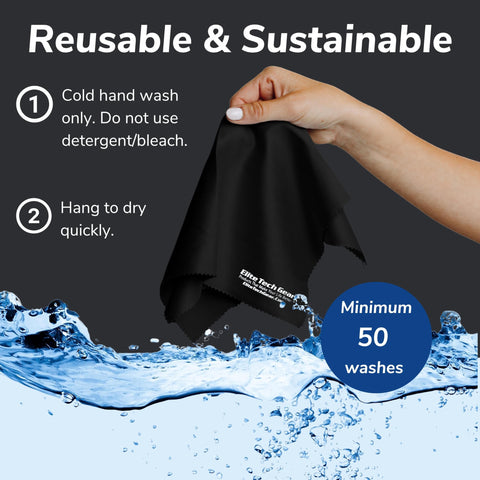 Elite Tech Gear Microfiber Cloth Bulk Black Elite Tech Gear