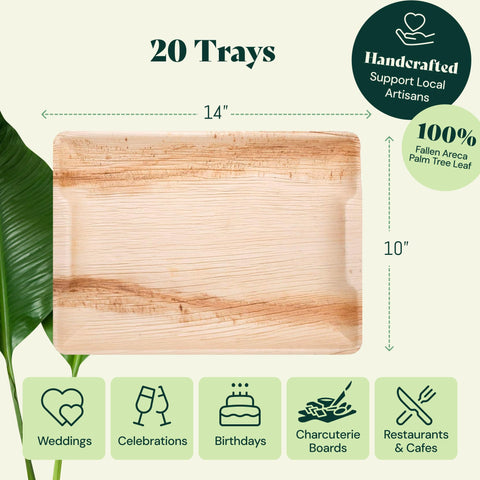 Palm Leaf Charcuterie Platters & Serving Trays Chic Leaf