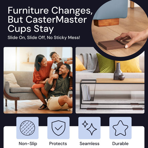 CasterMaster Non Slip Furniture Pads Brown CasterMaster