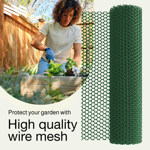 MaPorch Plastic Animal Wire Mesh- Green 10ft 1-Pack MaPorch