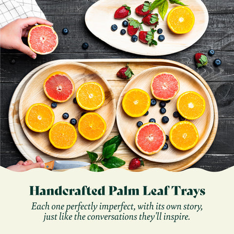 Chic Leaf Palm Leaf Trays – 10 Pack 22x12" Chic Leaf
