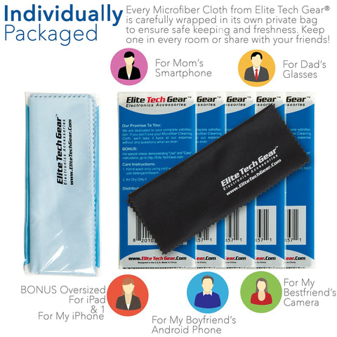 Elite Tech Gear Microfiber Cloth Bulk Blue Elite Tech Gear