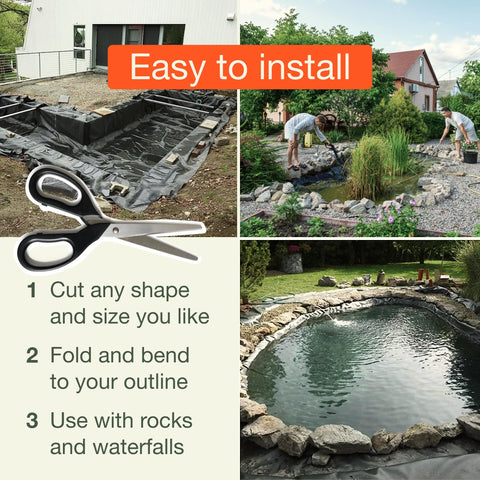 MaPorch Waterproof Pond Liner- Black MaPorch