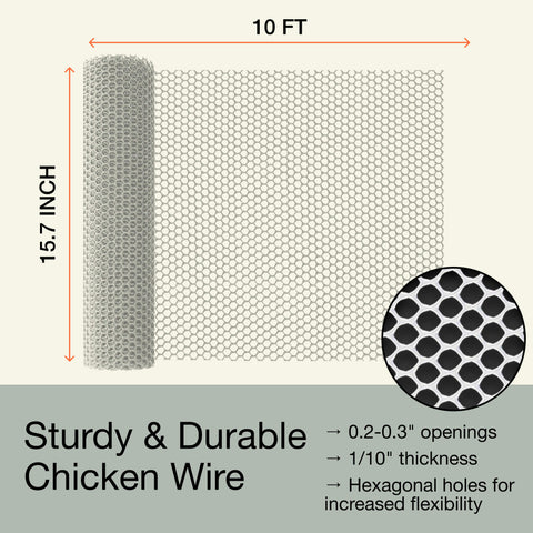 MaPorch Plastic Mesh Fencing for Garden, Pets & DIY Projects (15.7 In. x 10 Ft.)