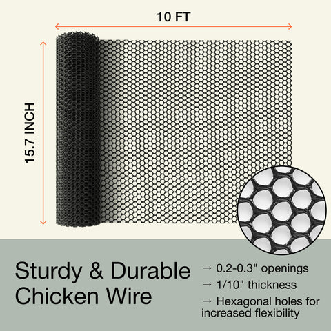 MaPorch Plastic Mesh Fencing for Garden, Pets & DIY Projects (15.7 In. x 10 Ft.)