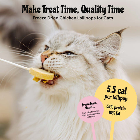 MalsiPree Pawlipop (18 Pcs): Freeze-Dried Cat Lollipop Treats with Chicken Malsipree