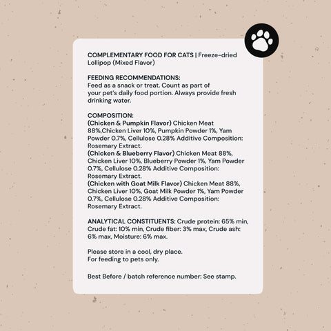 MalsiPree Pawlipop (18 Pcs): Freeze-Dried Cat Lollipop Treats with Chicken Malsipree