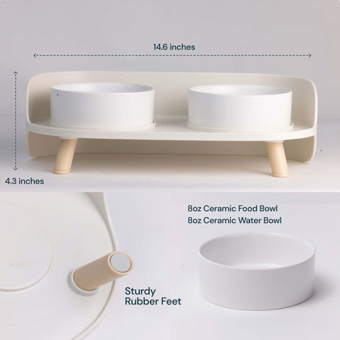 MalsiPree Pet Feeder Station With Bowls Malsipree