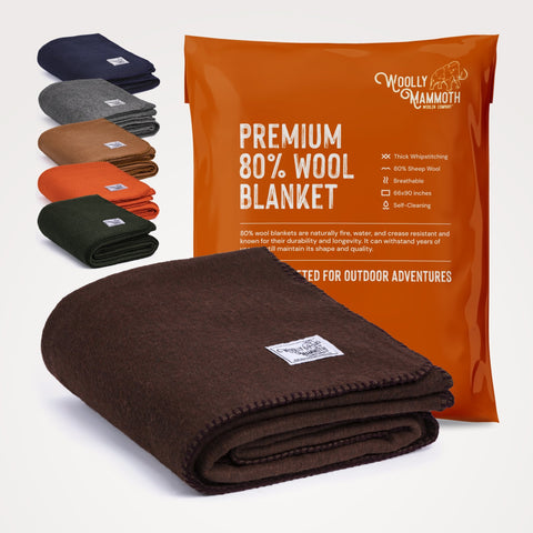 Woolly Mammoth Explorer: Warm Wool Blanket for Camping & Adventure Woolly Mammoth