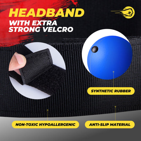 Headband with extra strong velcro and synthetic rubber.