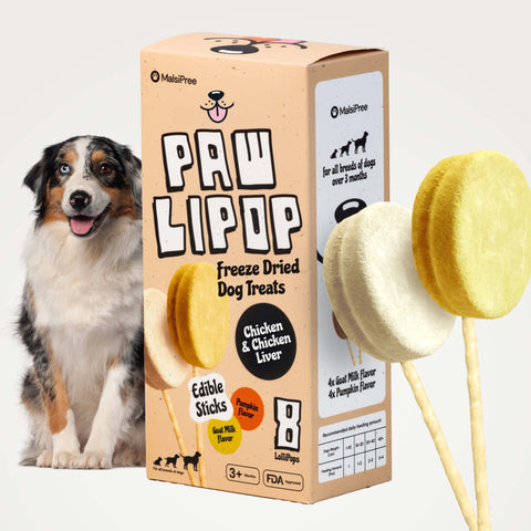 MalsiPree Pawlipop (8 Pcs): Freeze-Dried Dog Lollipop Treats for Training Malsipree
