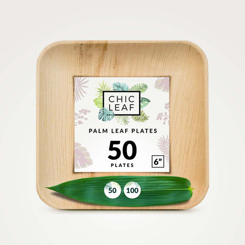 Chic Leaf Palm Leaf Plates Bulk – 6" Chic Leaf