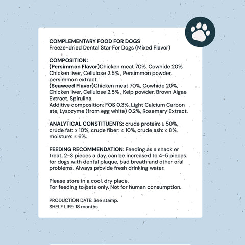 MalsiPree Dog Dental Stars (18 Pcs): Freeze-Dried Treats for Bad Breath Malsipree