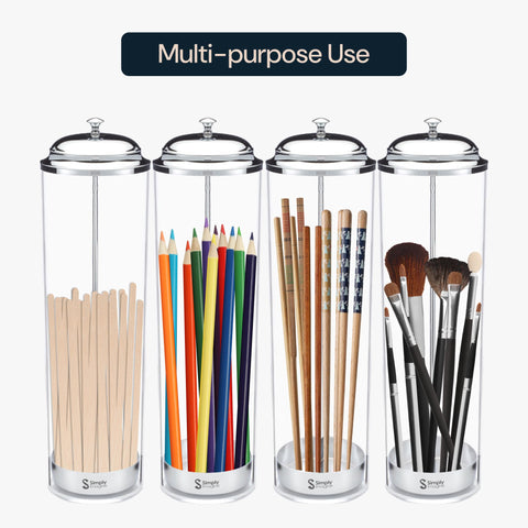 Clear Acrylic Straw Dispenser with Chrome Lid (11.5 Inches) Simply Imagine