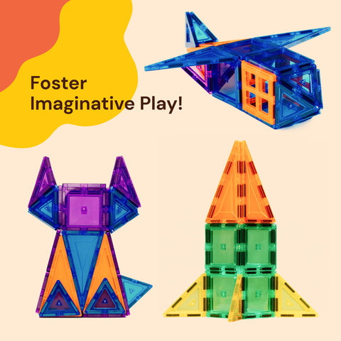 PlayVibe Kids Magnetic 3D Building Blocks Toy PlayVibe
