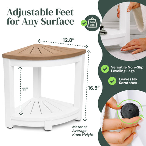 Water-Proof Plastic Corner Shower Stool for Shaving Legs - GoNorth