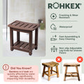 Plastic Shower Bench with Shelf & Curved Seat Rohkex