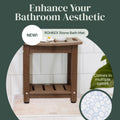 Plastic Shower Bench with Shelf & Curved Seat Rohkex