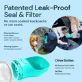 MalsiPree Dog Water Bottle With Bowl- 19oz Malsipree