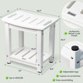 Plastic Shower Bench with Shelf & Curved Seat Rohkex