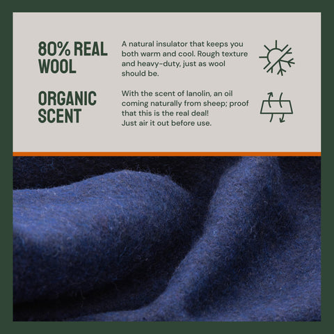 Woolly Mammoth Explorer: Warm Wool Blanket for Camping & Adventure Woolly Mammoth