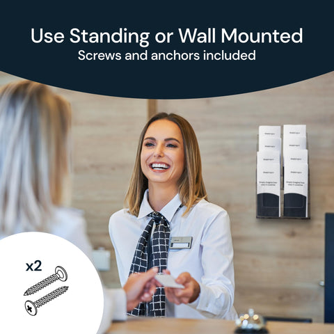 A4 Sized 4-Tier Clear Acrylic Brochure Holder (Dual Mount) Simply Imagine