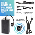 Universal Recliner Power Cord Replacement (2-Pin Adapter) Blue Cactus