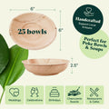 Round, Compostable Palm Leaf Bowls for Parties Chic Leaf