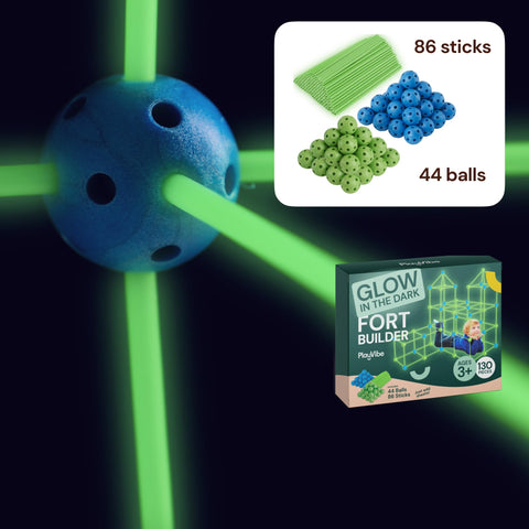 PlayVibe Fort Building Kit For Kids- Glow In The Dark PlayVibe