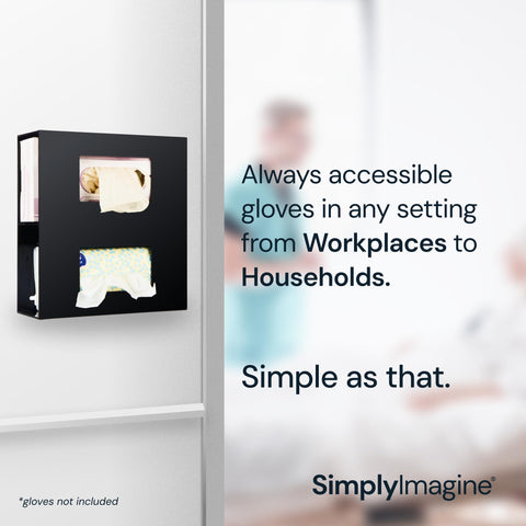 Wall-Mounted Glove Box Holder for Professionals (Black + White) Simply Imagine
