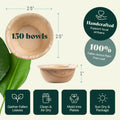 Round, Compostable Palm Leaf Bowls for Parties Chic Leaf
