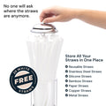 Clear Acrylic Straw Dispenser with Chrome Lid (11.5 Inches) Simply Imagine