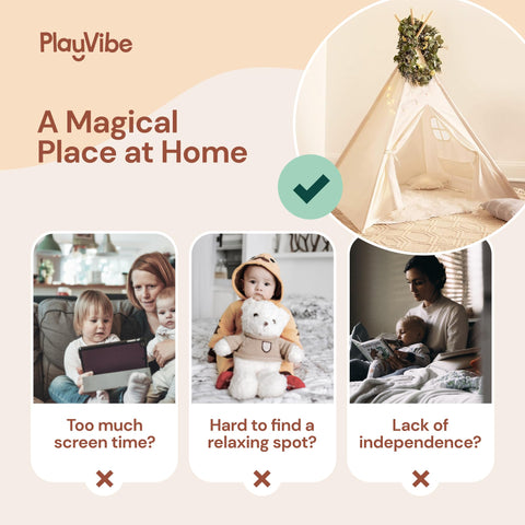 PlayVibe Indoor Play Teepee Tent For Kids PlayVibe