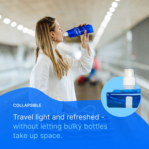0.5L Reusable, Collapsible Water Bottles for Travel (10 Pack) Elite tech gear