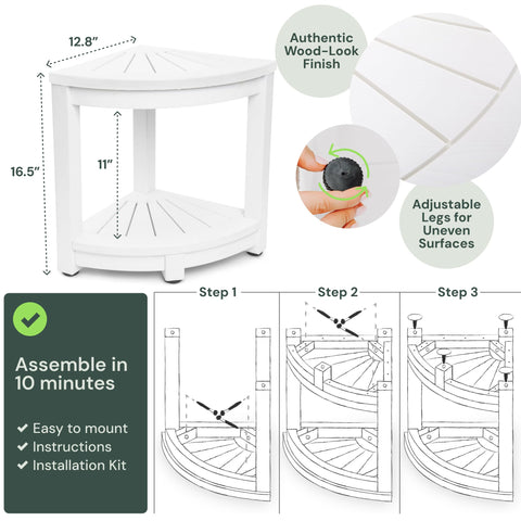 Water-Proof Plastic Corner Shower Stool for Shaving Legs - GoNorth